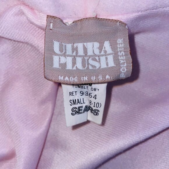 Vintage Sears Ultra Plush Womens Small Robe Pink Floral Long Sleeve Housecoat - Picture 9 of 9